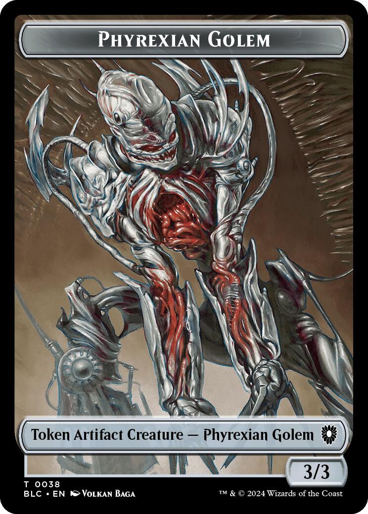 Phyrexian Golem // Faerie Double-Sided Token [Bloomburrow Commander Tokens] | Dragon's Lair Comics and Fantasy Houston TX