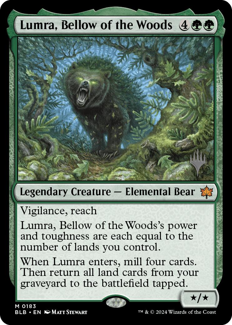 Lumra, Bellow of the Woods (Promo Pack) [Bloomburrow Promos] | Dragon's Lair Comics and Fantasy Houston TX