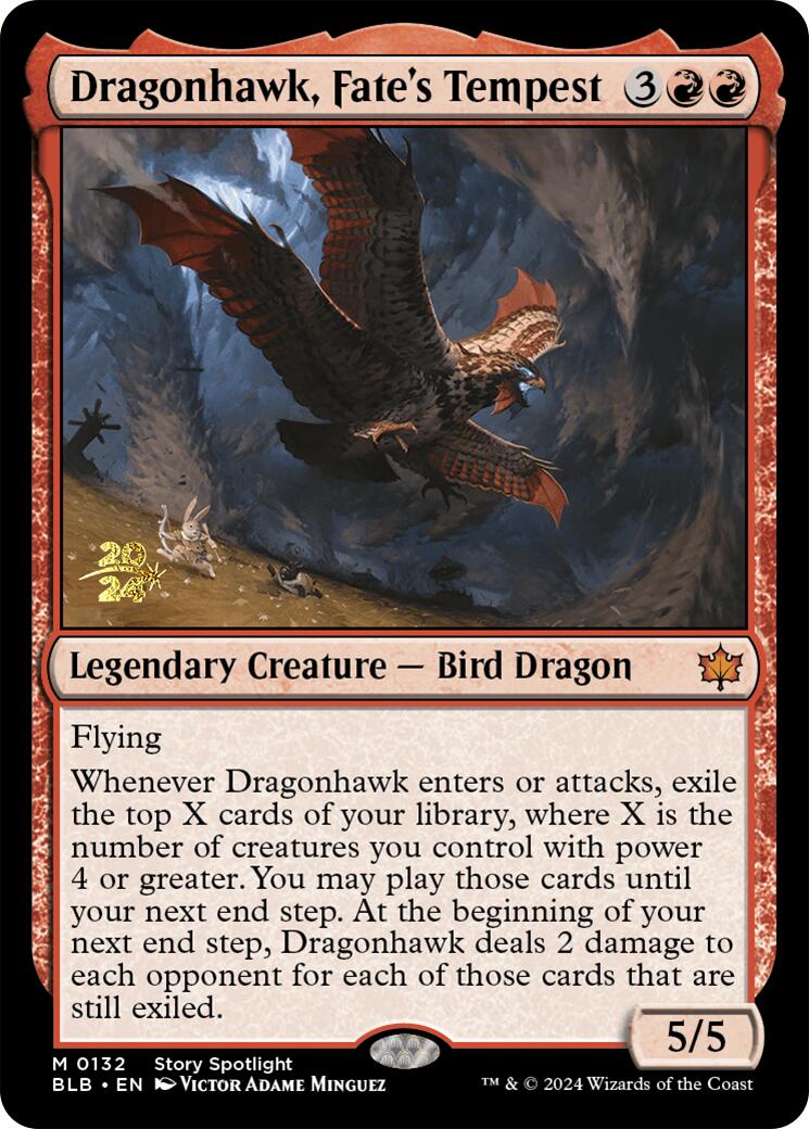 Dragonhawk, Fate's Tempest [Bloomburrow Prerelease Promos] | Dragon's Lair Comics and Fantasy Houston TX