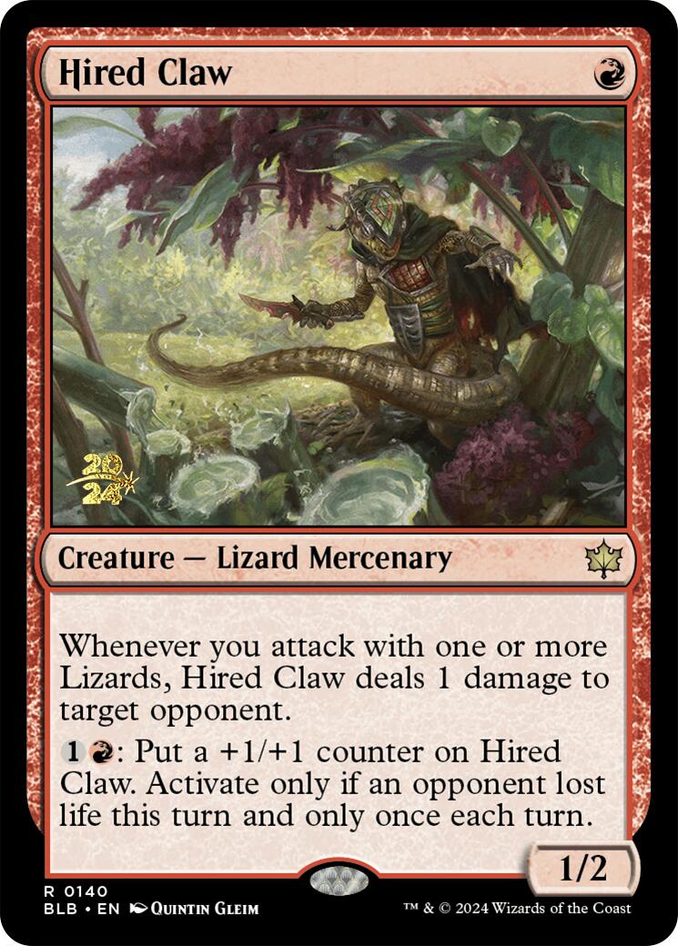 Hired Claw [Bloomburrow Prerelease Promos] | Dragon's Lair Comics and Fantasy Houston TX