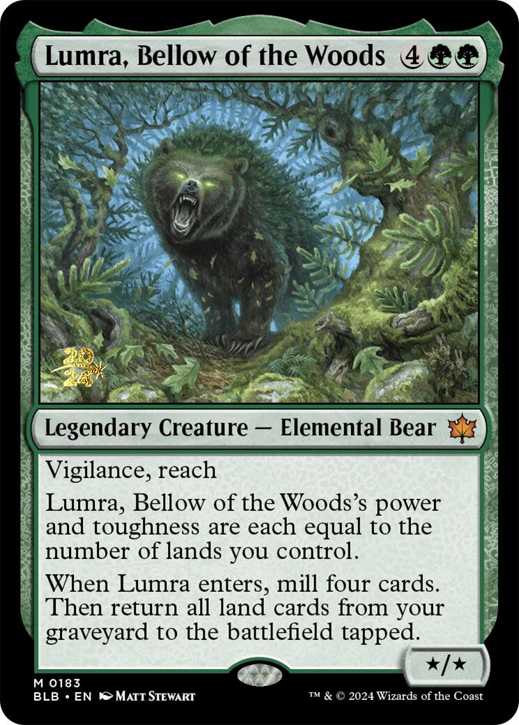 Lumra, Bellow of the Woods [Bloomburrow Prerelease Promos] | Dragon's Lair Comics and Fantasy Houston TX