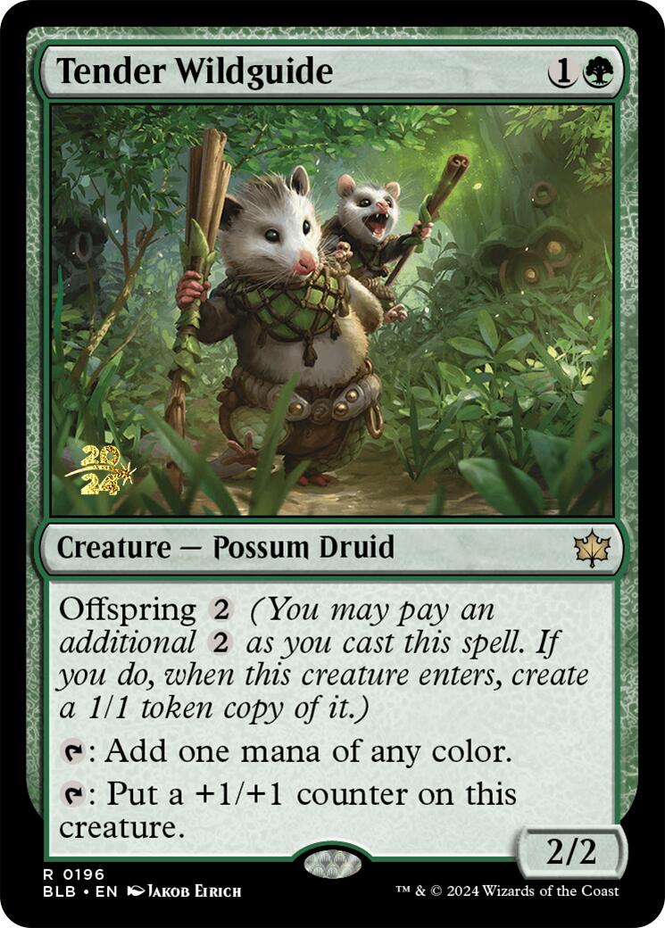 Tender Wildguide [Bloomburrow Prerelease Promos] | Dragon's Lair Comics and Fantasy Houston TX