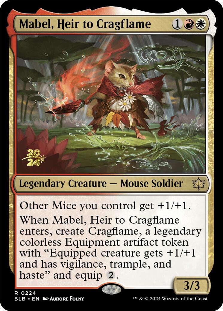 Mabel, Heir to Cragflame [Bloomburrow Prerelease Promos] | Dragon's Lair Comics and Fantasy Houston TX