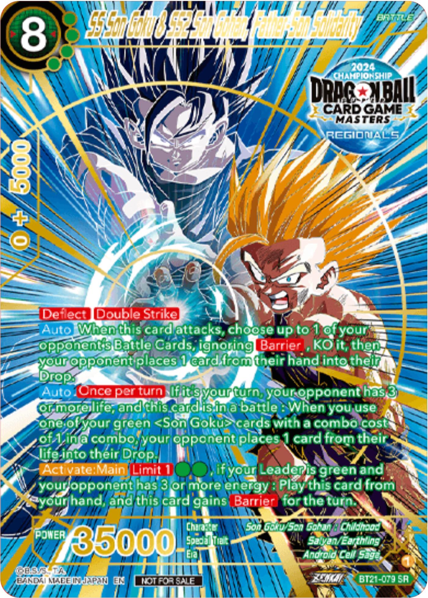 SS Son Goku & SS2 Son Gohan, Father-Son Solidarity (Championship 2024 Top 16 Alternate Art Vol.2) (BT21-079) [Tournament Promotion Cards] | Dragon's Lair Comics and Fantasy Houston TX