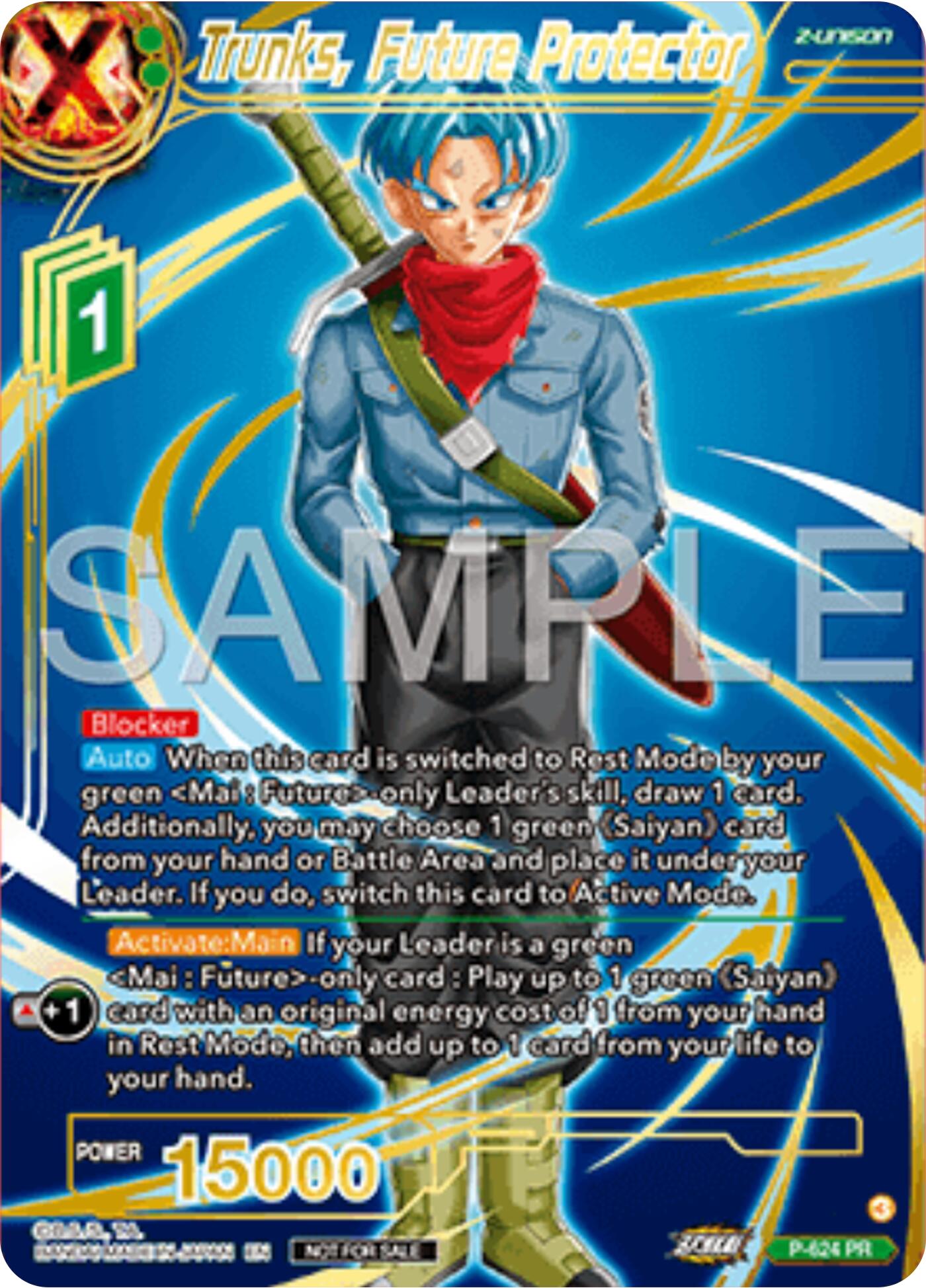 Trunks, Future Protector (Gold Stamped) (P-424) [Promotion Cards] | Dragon's Lair Comics and Fantasy Houston TX