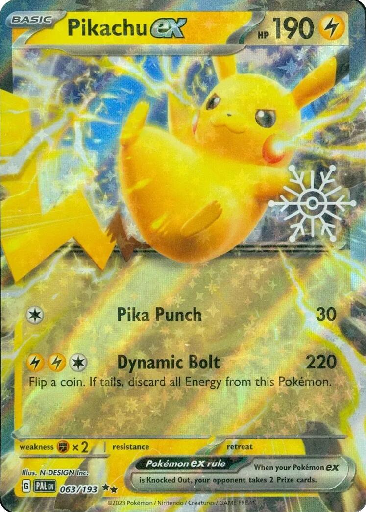 Pikachu ex (063/193) (Holiday Calendar) [Miscellaneous Cards] | Dragon's Lair Comics and Fantasy Houston TX