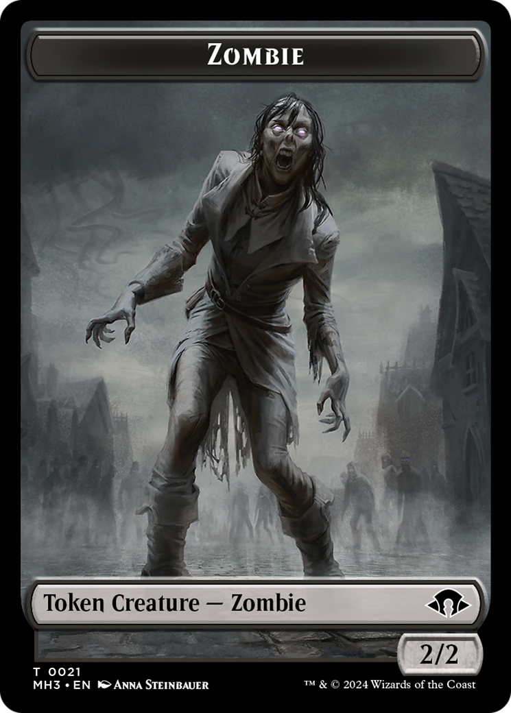 Zombie // Energy Reserve Double-Sided Token [Modern Horizons 3 Tokens] | Dragon's Lair Comics and Fantasy Houston TX