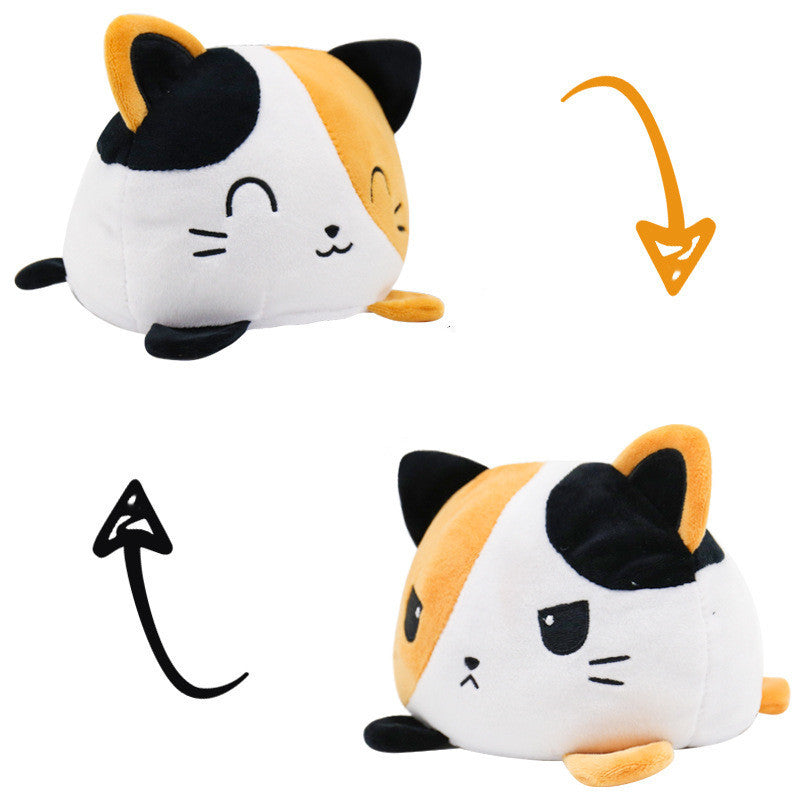 Plushiverse: Reversible Plushie 4in - Cat [Happy + Angry] [Calico] | Dragon's Lair Comics and Fantasy Houston TX