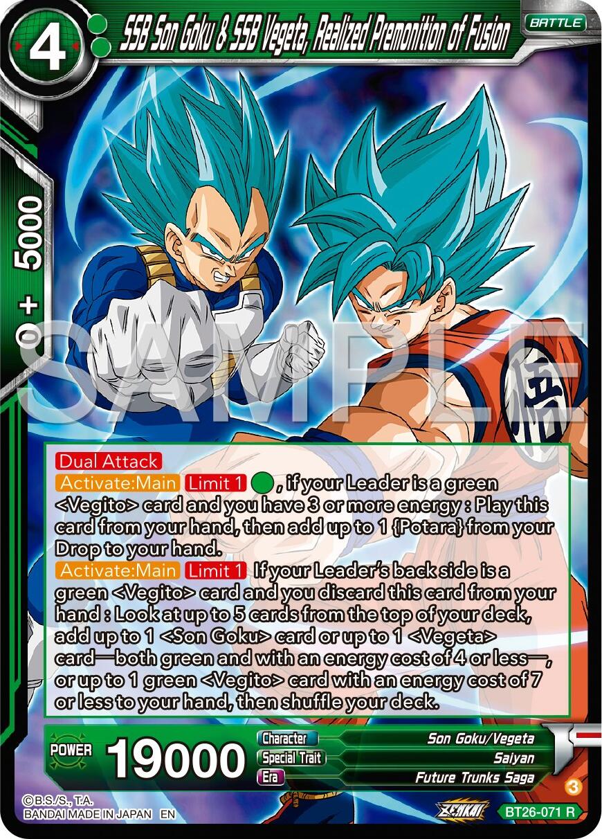 SSB Son Goku & SSB Vegeta, Realized Premonition of Fusion (BT26-071) [Ultimate Advent] | Dragon's Lair Comics and Fantasy Houston TX