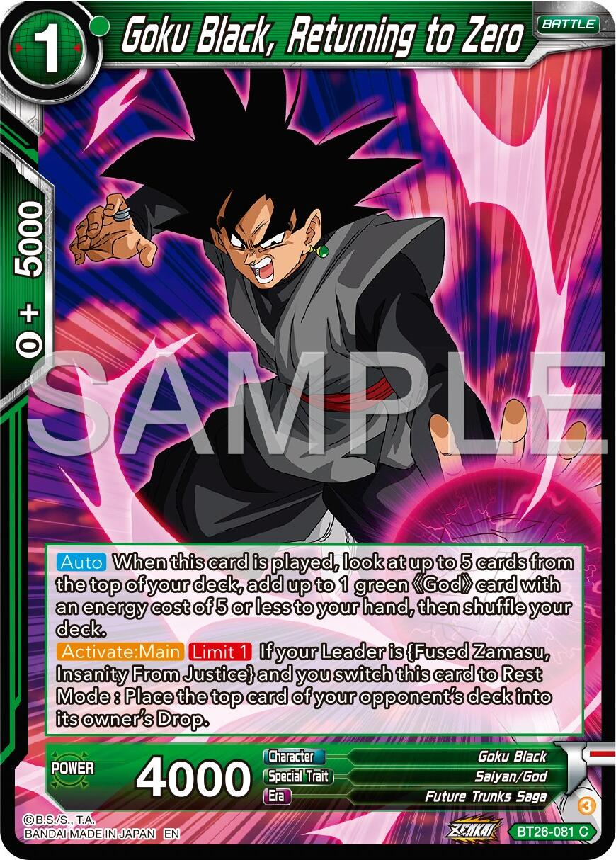 Goku Black, Returning to Zero (BT26-081) [Ultimate Advent] | Dragon's Lair Comics and Fantasy Houston TX