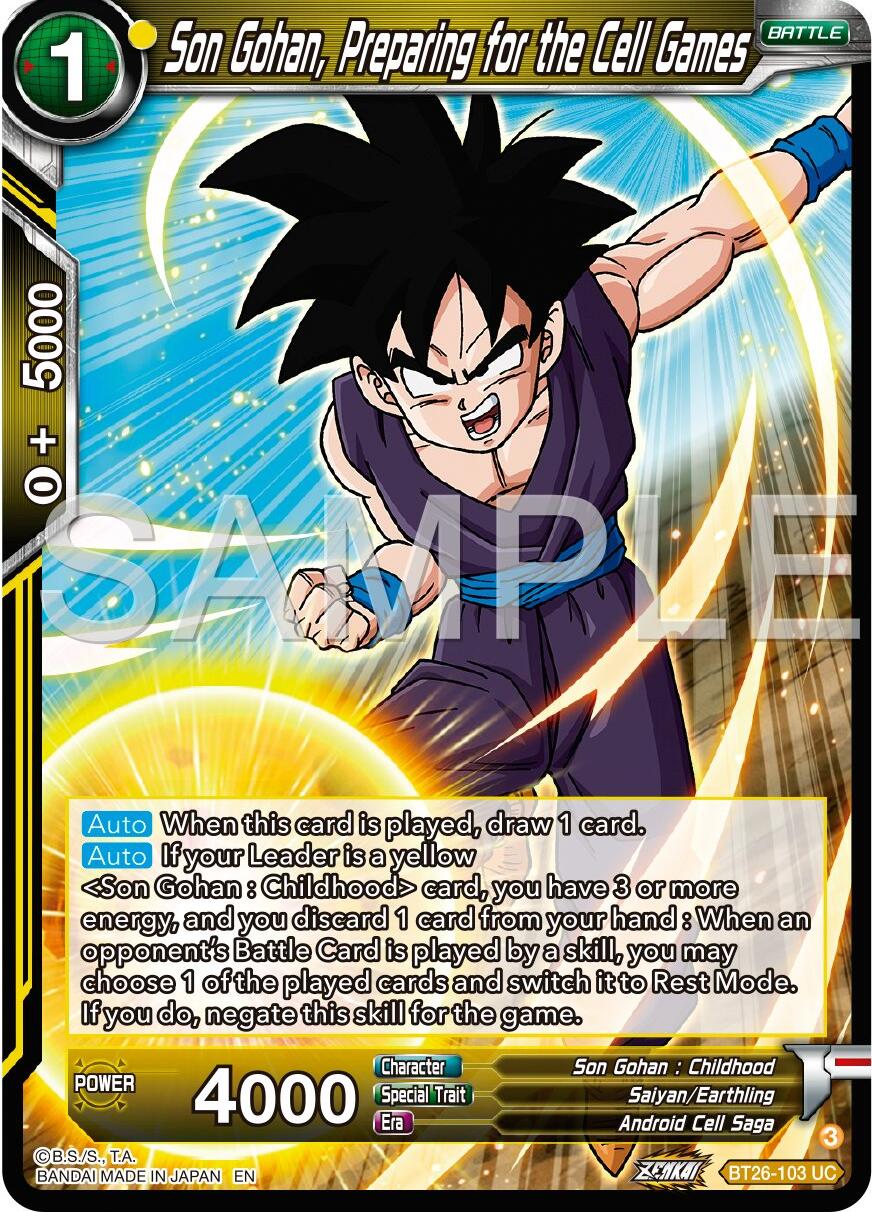 Son Gohan, Preparing for the Cell Games (BT26-103) [Ultimate Advent] | Dragon's Lair Comics and Fantasy Houston TX