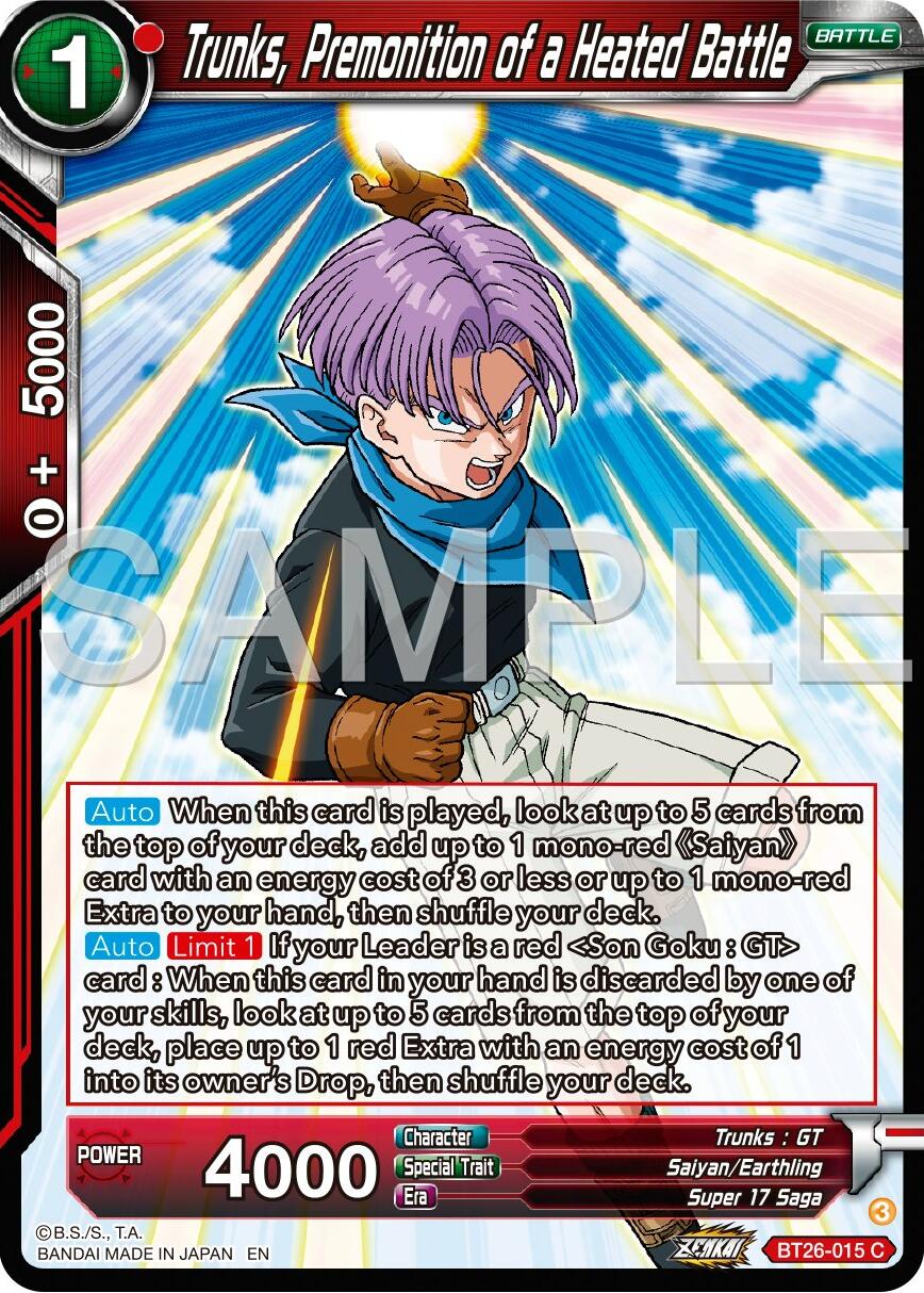 Trunks, Premonition of a Heated Battle (BT26-015) [Ultimate Advent] | Dragon's Lair Comics and Fantasy Houston TX