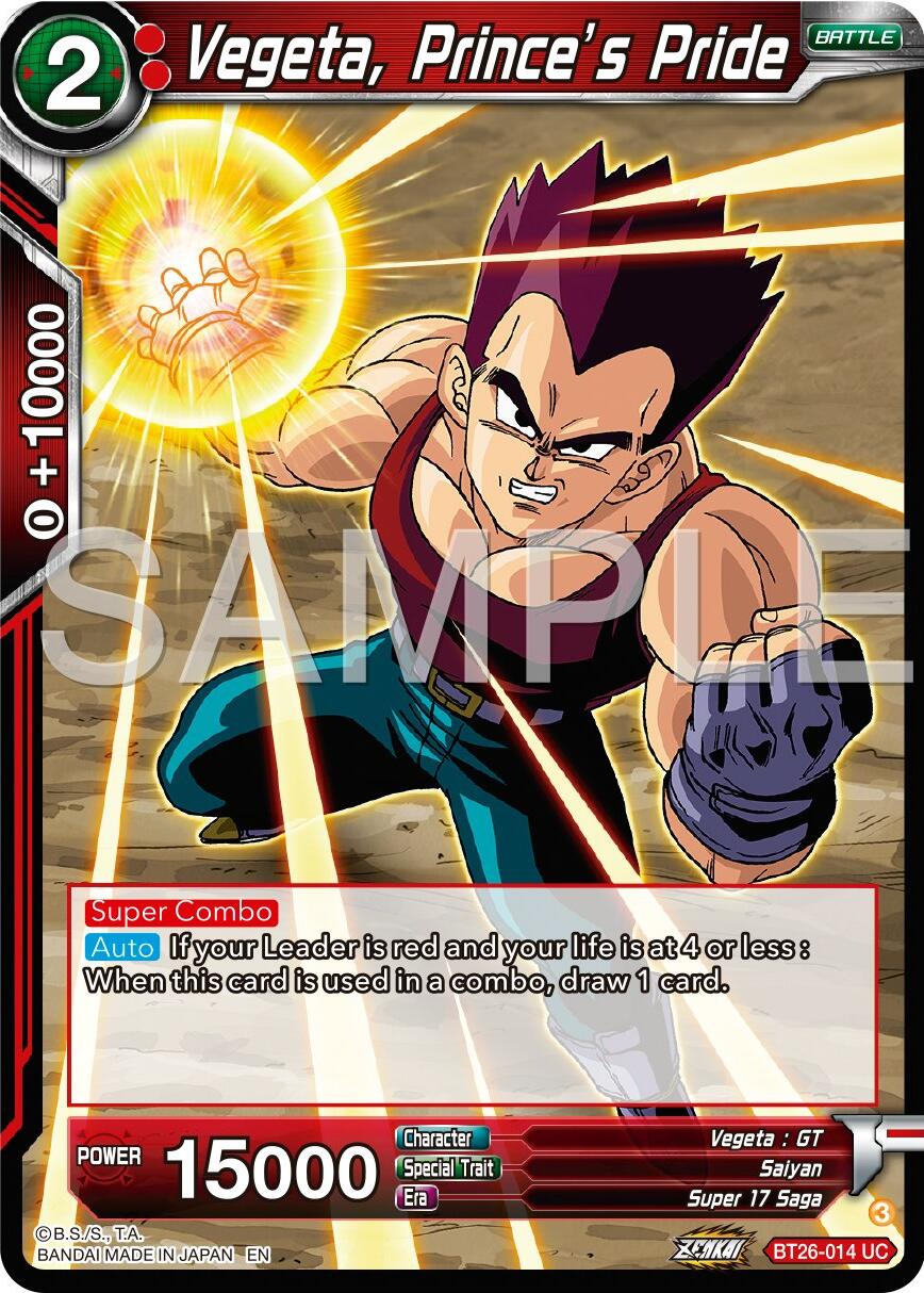 Vegeta, Prince's Pride (BT26-014) [Ultimate Advent] | Dragon's Lair Comics and Fantasy Houston TX