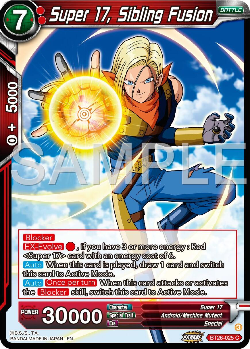 Super 17, Sibling Fusion (BT26-025) [Ultimate Advent] | Dragon's Lair Comics and Fantasy Houston TX