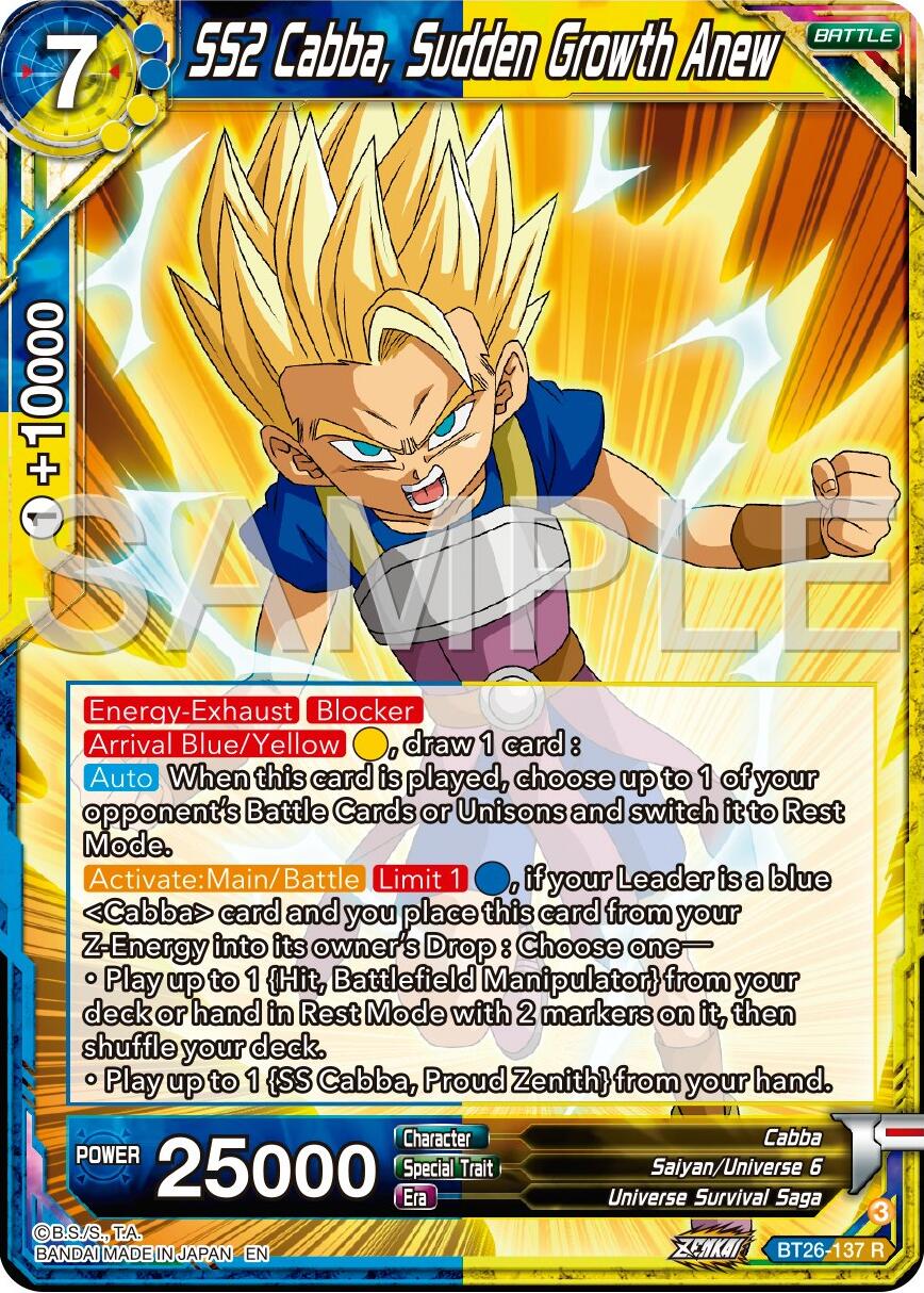 SS2 Cabba, Sudden Growth Anew (BT26-137) [Ultimate Advent] | Dragon's Lair Comics and Fantasy Houston TX