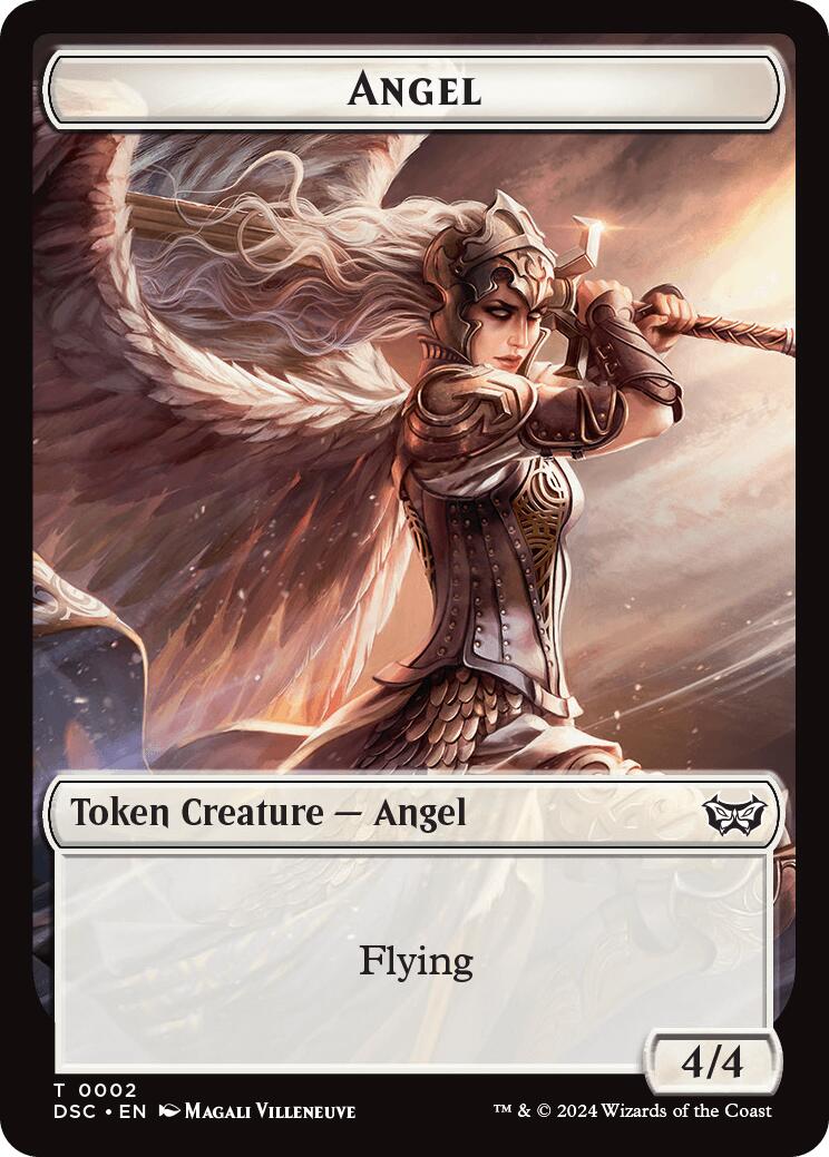 Angel // Glimmer Double-Sided Token [Duskmourn: House of Horror Commander Tokens] | Dragon's Lair Comics and Fantasy Houston TX