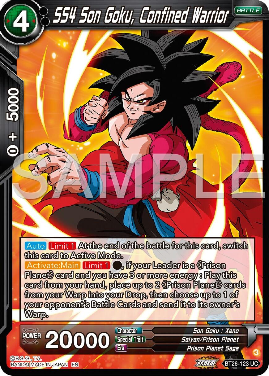 SS4 Son Goku, Confined Warrior (BT26-123) [Ultimate Advent] | Dragon's Lair Comics and Fantasy Houston TX