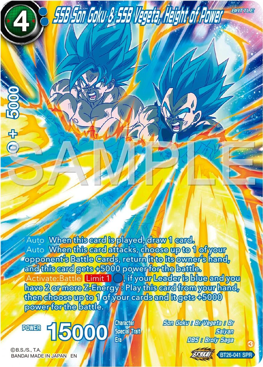 SSB Son Goku & SSB Vegeta, Height of Power (SPR) (BT26-041) [Ultimate Advent] | Dragon's Lair Comics and Fantasy Houston TX