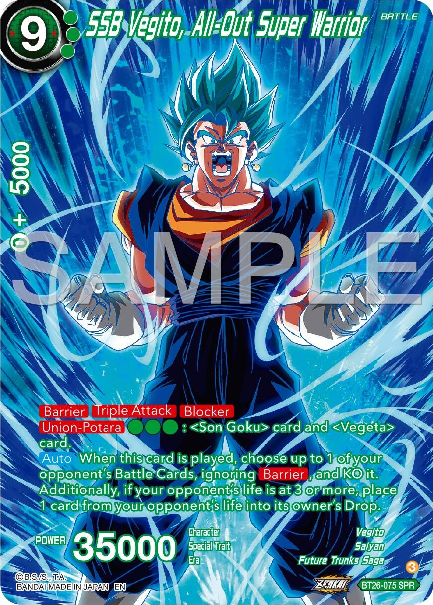 SSB Vegito, All-Out Super Warrior (SPR) (BT26-075) [Ultimate Advent] | Dragon's Lair Comics and Fantasy Houston TX