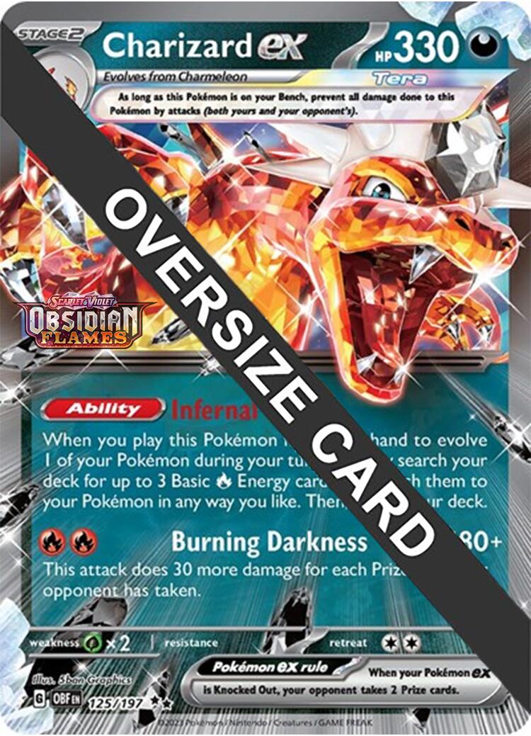 Charizard ex (125/197 - Jumbo Card) [Scarlet & Violet: Obsidian Flames] | Dragon's Lair Comics and Fantasy Houston TX