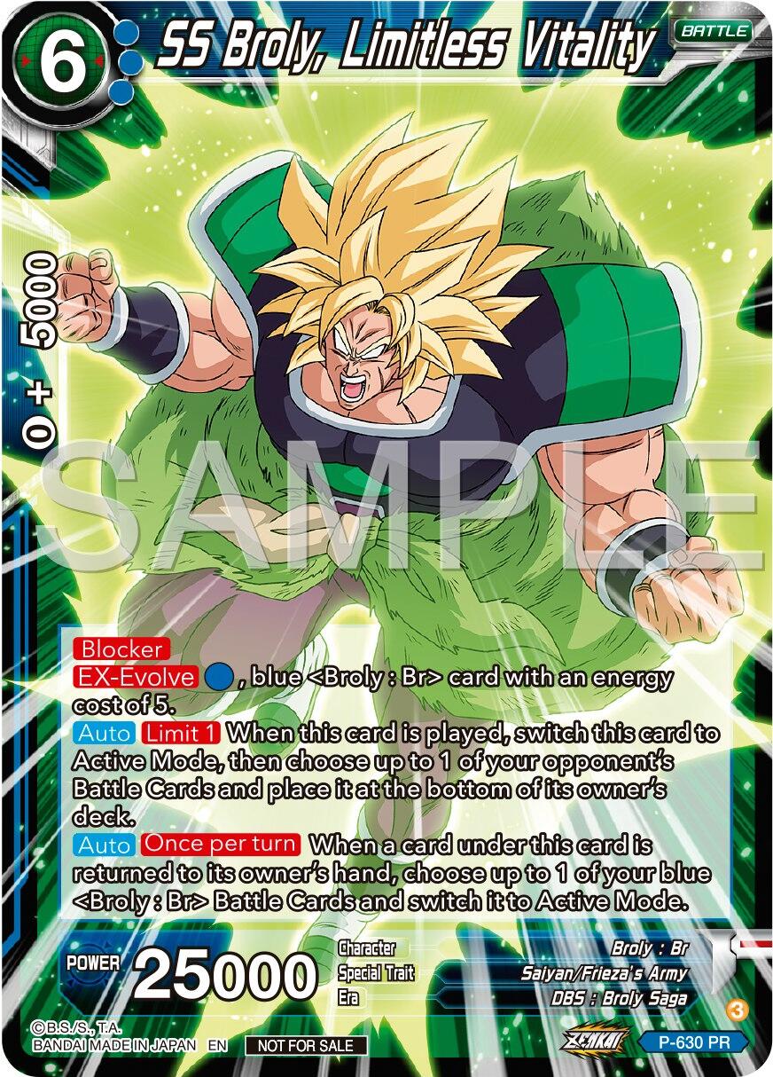 SS Broly, Limitless Vitality (Zenkai Series Tournament Pack Vol.9) (P-630) [Promotion Cards] | Dragon's Lair Comics and Fantasy Houston TX