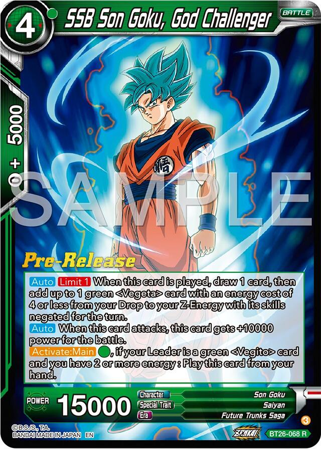 SSB Son Goku, God Challenger (BT26-068) [Ultimate Advent Prerelease Promos] | Dragon's Lair Comics and Fantasy Houston TX