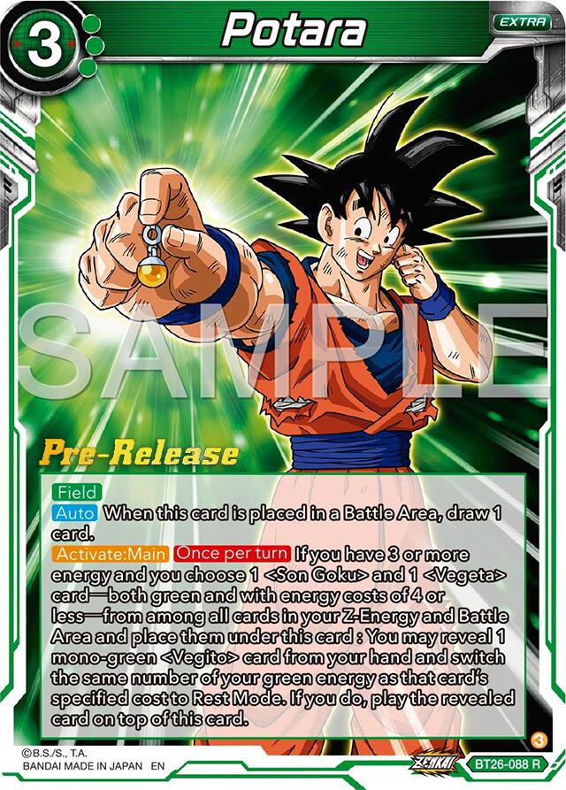 Potara (BT26-088) [Ultimate Advent Prerelease Promos] | Dragon's Lair Comics and Fantasy Houston TX