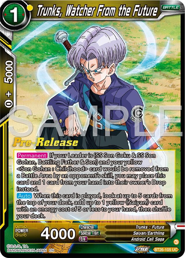 Trunks, Watcher From the Future (BT26-105) [Ultimate Advent Prerelease Promos] | Dragon's Lair Comics and Fantasy Houston TX