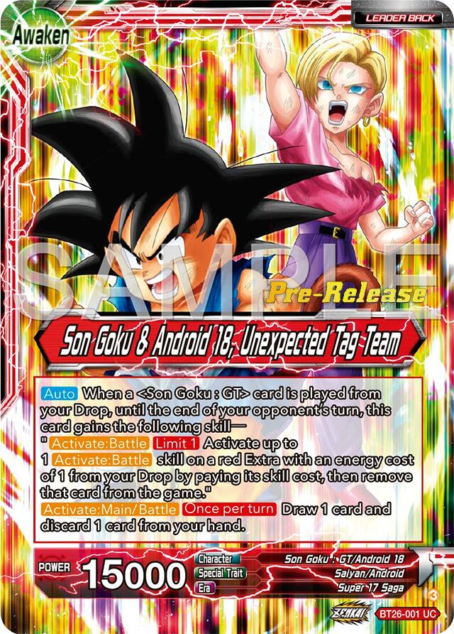 Son Goku // Son Goku & Android 18, Unexpected Tag Team (BT26-001) [Ultimate Advent Prerelease Promos] | Dragon's Lair Comics and Fantasy Houston TX