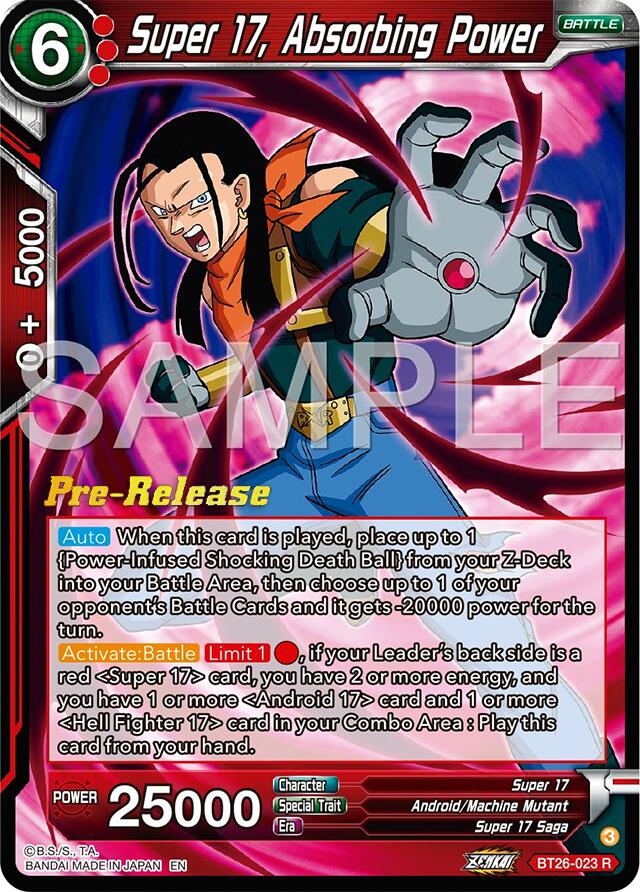 Super 17, Absorbing Power (BT26-023) [Ultimate Advent Prerelease Promos] | Dragon's Lair Comics and Fantasy Houston TX