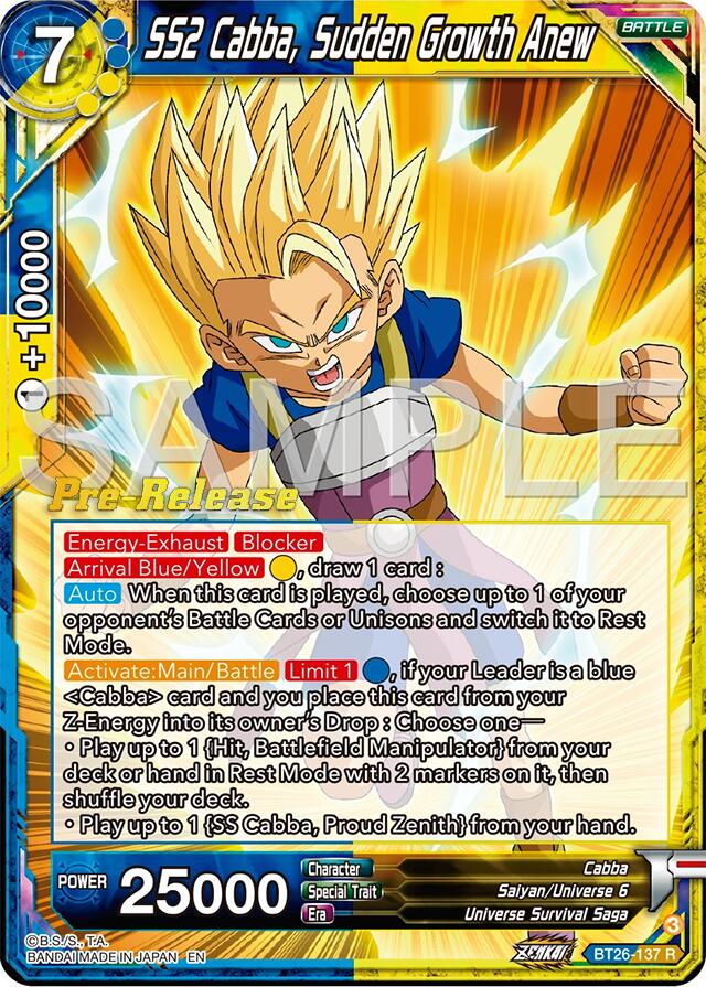 SS2 Cabba, Sudden Growth Anew (BT26-137) [Ultimate Advent Prerelease Promos] | Dragon's Lair Comics and Fantasy Houston TX