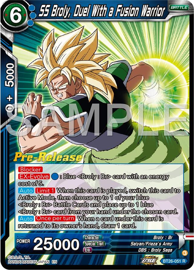 SS Broly, Duel With a Fusion Warrior (BT26-051) [Ultimate Advent Prerelease Promos] | Dragon's Lair Comics and Fantasy Houston TX