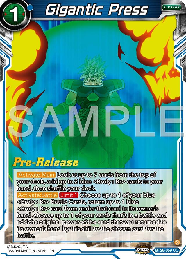 Gigantic Press (BT26-059) [Ultimate Advent Prerelease Promos] | Dragon's Lair Comics and Fantasy Houston TX