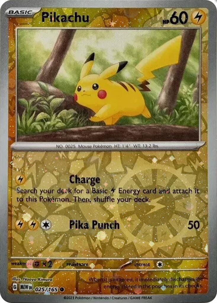 Pikachu (025/165) (Cosmos Holo) (Costco Exclusive) [Miscellaneous Cards] | Dragon's Lair Comics and Fantasy Houston TX