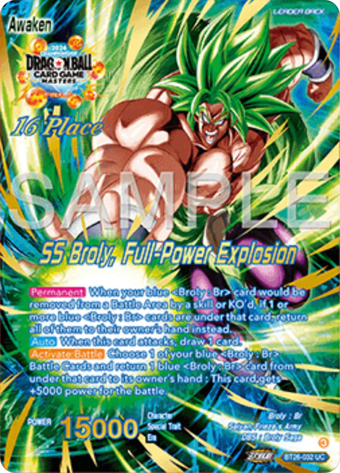 Broly // SS Broly, Full-Power Explosion (Top 16) (BT26-032) [Ultimate Advent Prerelease Promos] | Dragon's Lair Comics and Fantasy Houston TX