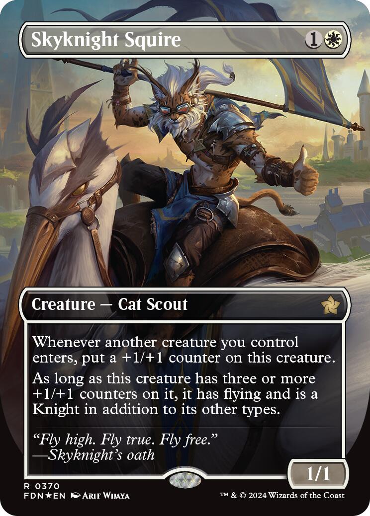 Skyknight Squire (Borderless) (Mana Foil) [Foundations] | Dragon's Lair Comics and Fantasy Houston TX