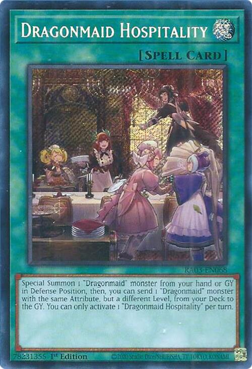 Dragonmaid Hospitality (Secret Rare) [RA03-EN068] Secret Rare | Dragon's Lair Comics and Fantasy Houston TX