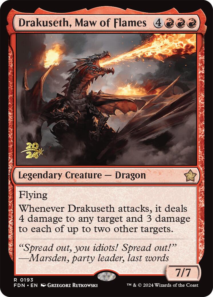 Drakuseth, Maw of Flames [Foundations Prerelease Promos] | Dragon's Lair Comics and Fantasy Houston TX