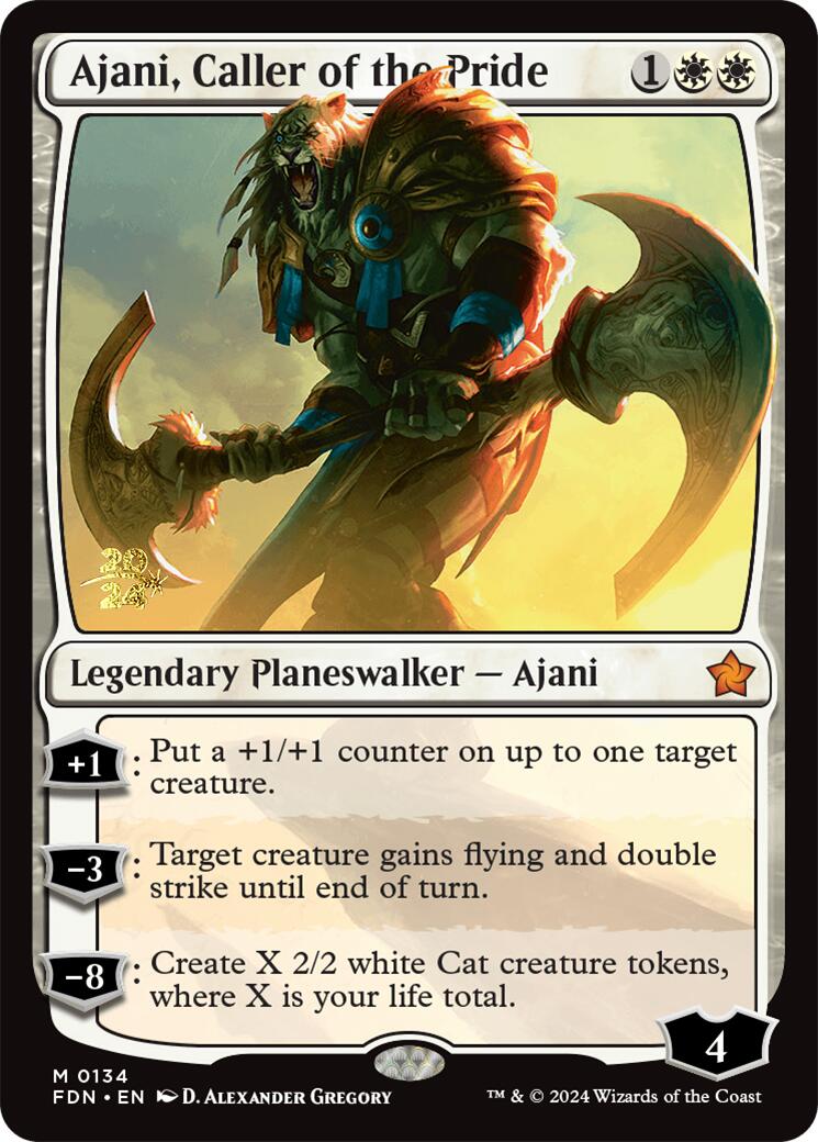 Ajani, Caller of the Pride [Foundations Prerelease Promos] | Dragon's Lair Comics and Fantasy Houston TX