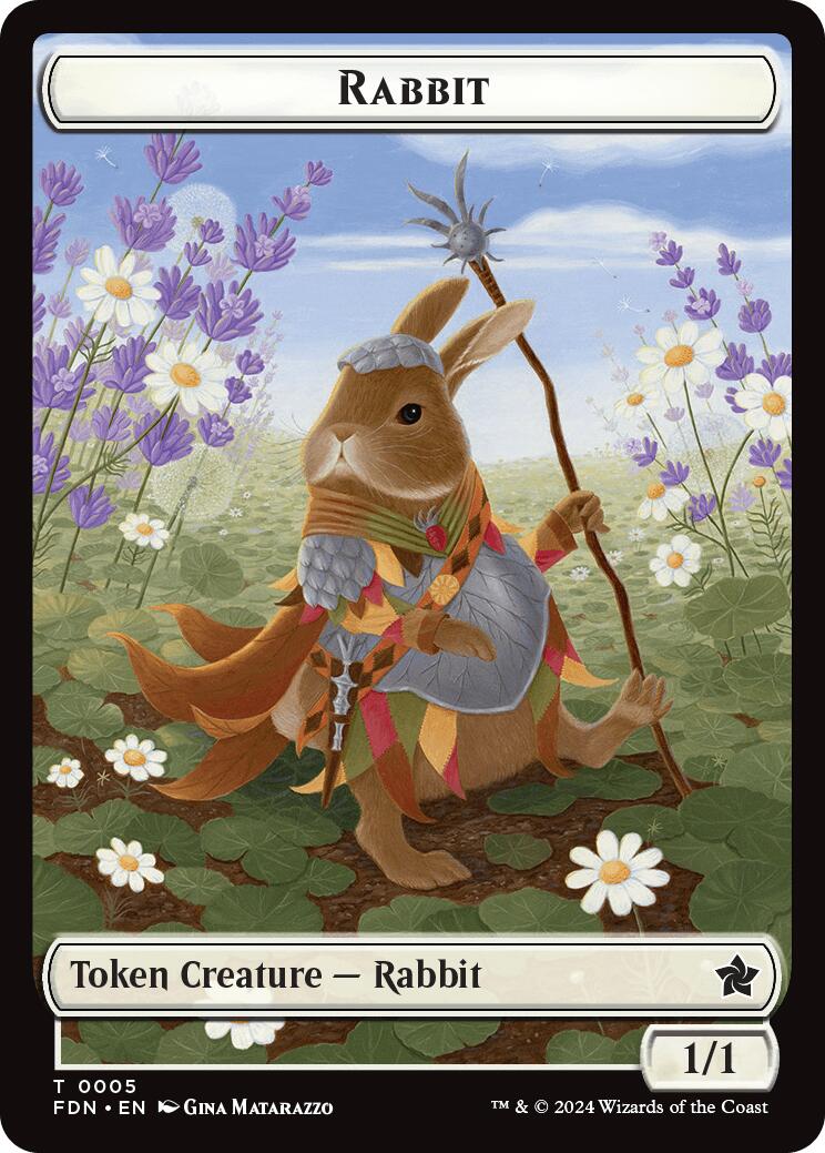 Rabbit // Soldier Double-Sided Token [Foundations Tokens] | Dragon's Lair Comics and Fantasy Houston TX