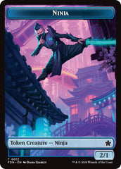 Emblem - Kaito, Cunning Infiltrator // Ninja Doubled-Sided Token [Foundations Tokens] | Dragon's Lair Comics and Fantasy Houston TX