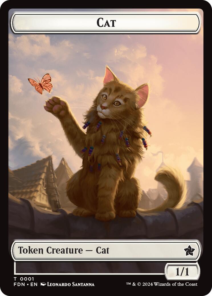 Spirit // Cat (0001) Doubled-Sided Token [Foundations Tokens] | Dragon's Lair Comics and Fantasy Houston TX