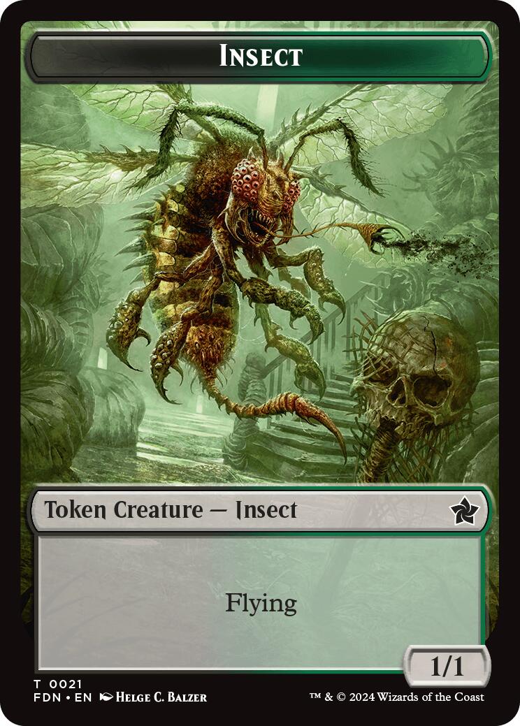 Goblin // Insect Doubled-Sided Token [Foundations Tokens] | Dragon's Lair Comics and Fantasy Houston TX