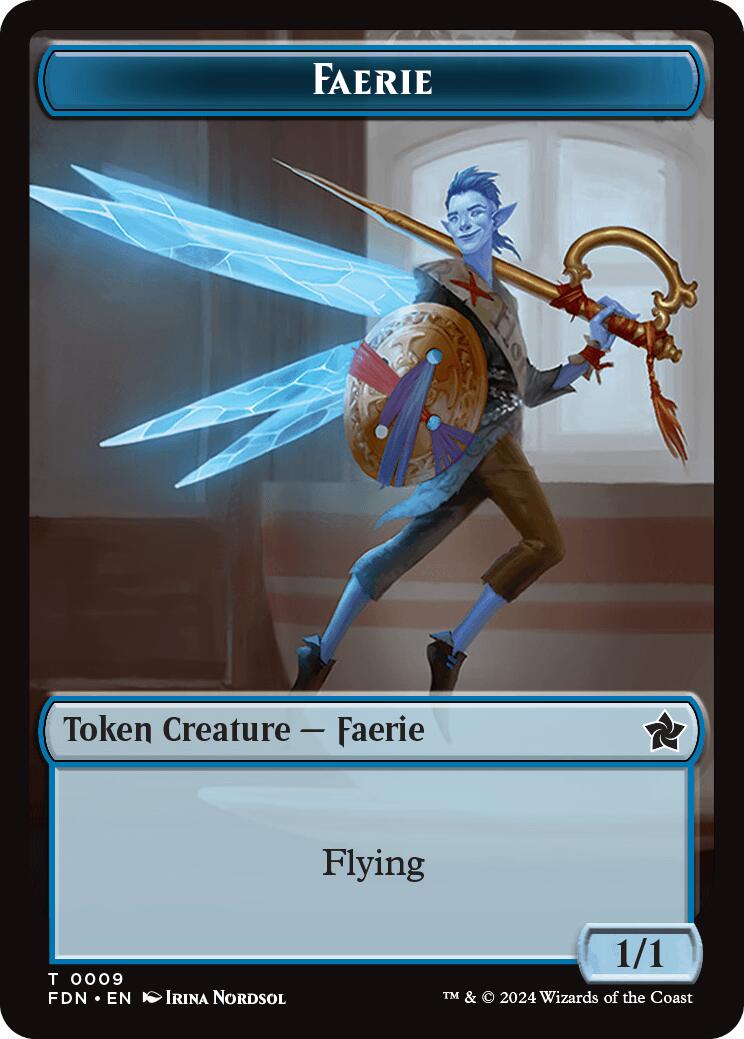 Faerie // Fish Doubled-Sided Token [Foundations Tokens] | Dragon's Lair Comics and Fantasy Houston TX