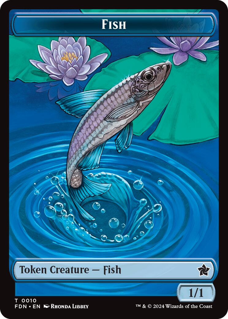 Faerie // Fish Doubled-Sided Token [Foundations Tokens] | Dragon's Lair Comics and Fantasy Houston TX