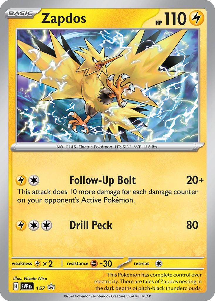 Zapdos (157) [Scarlet & Violet: Black Star Promos] | Dragon's Lair Comics and Fantasy Houston TX