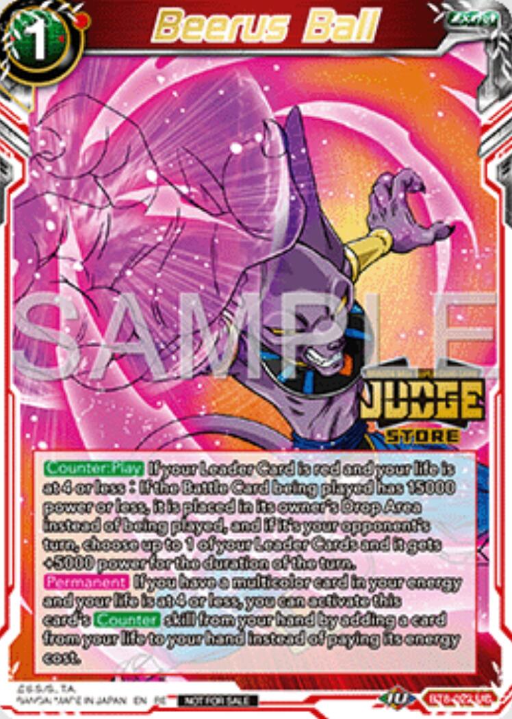 Beerus Ball (Judge Pack Vol.16) (Store) (BT8-022) [Judge Promotion Cards] | Dragon's Lair Comics and Fantasy Houston TX