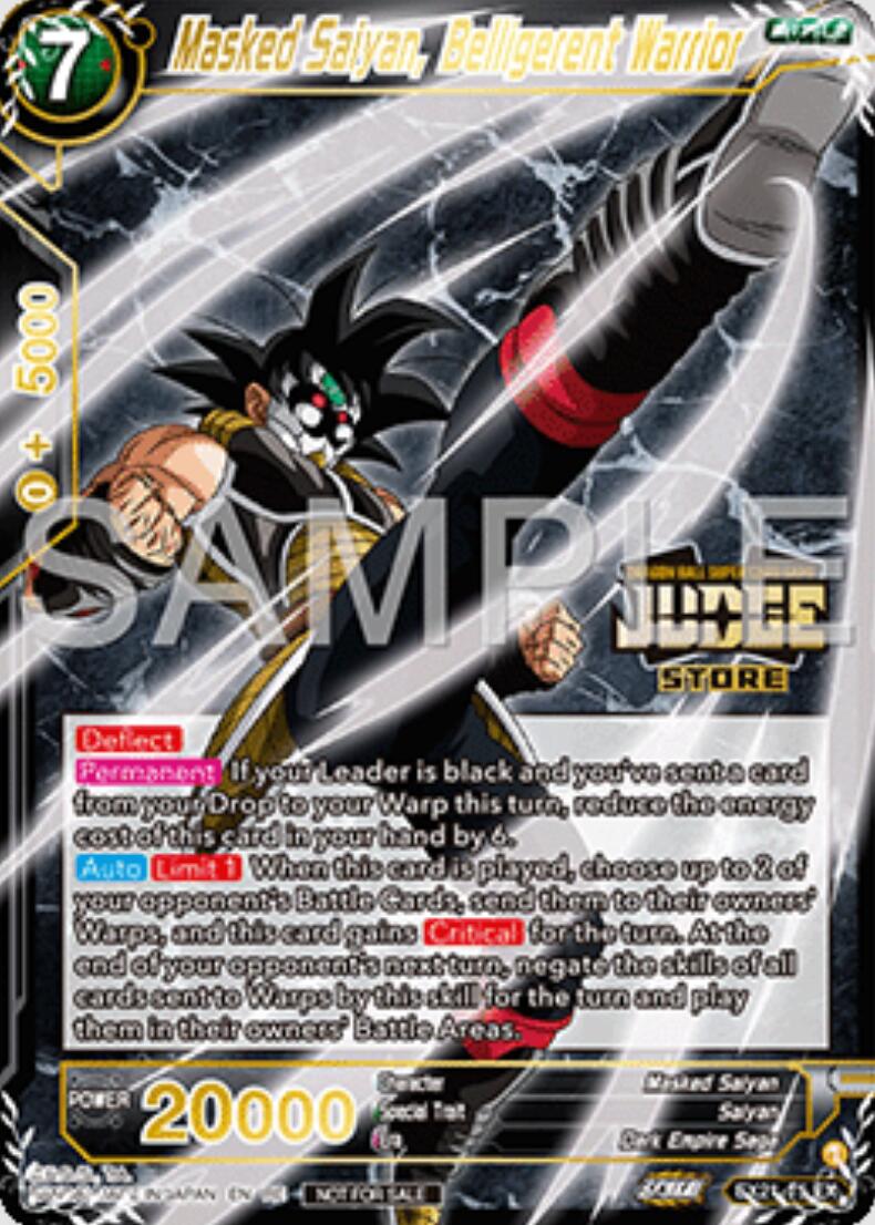 Masked Saiyan, Belligerent Warrior (Judge Pack Vol.16) (Store) (EX21-15) [Judge Promotion Cards] | Dragon's Lair Comics and Fantasy Houston TX