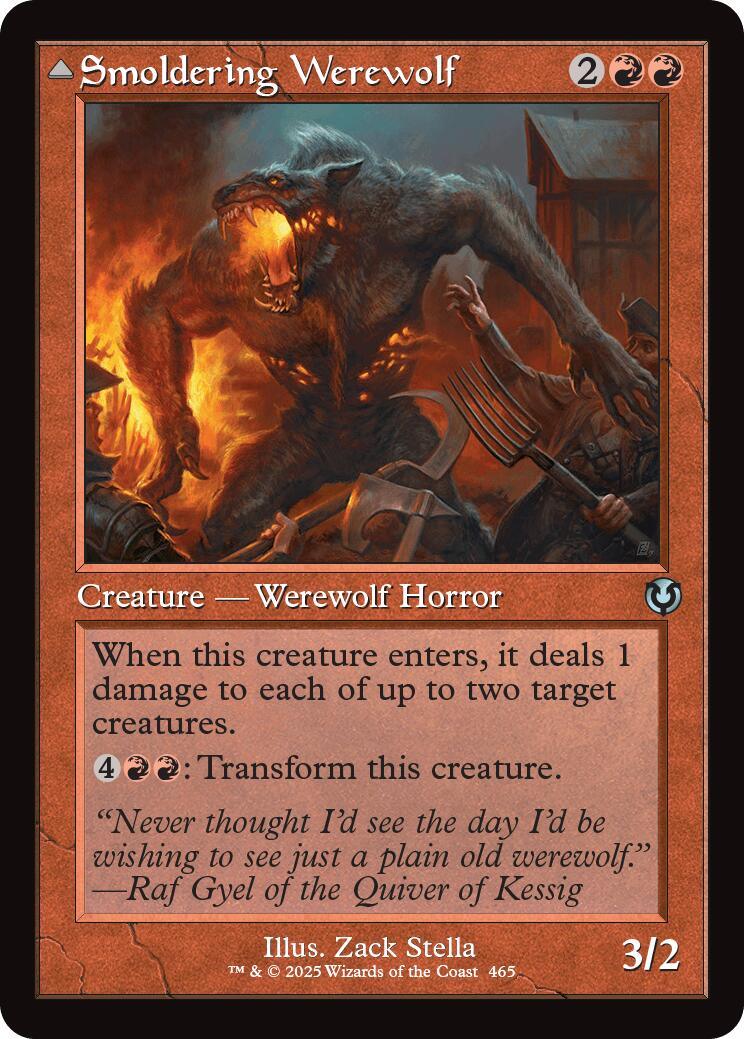 Smoldering Werewolf // Erupting Dreadwolf (Retro Frame) [Innistrad Remastered] | Dragon's Lair Comics and Fantasy Houston TX