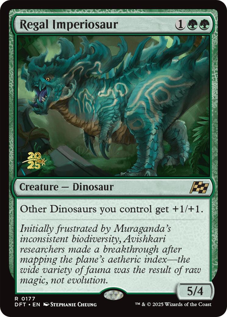 Regal Imperiosaur [Aetherdrift Prerelease Promos] | Dragon's Lair Comics and Fantasy Houston TX